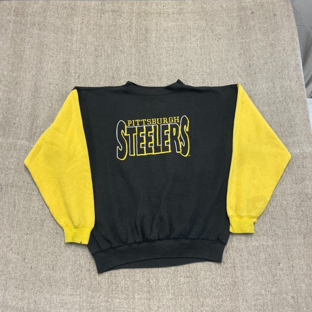 Vintage Pittsburgh Steelers Sweatshirt Men XL Black 1990s‎ Logo 7